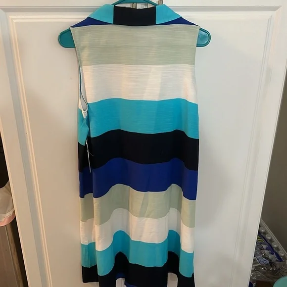 NWT Liz Claiborne Sleeveless Striped A-Line Dress size 8 - Picture 4 of 7